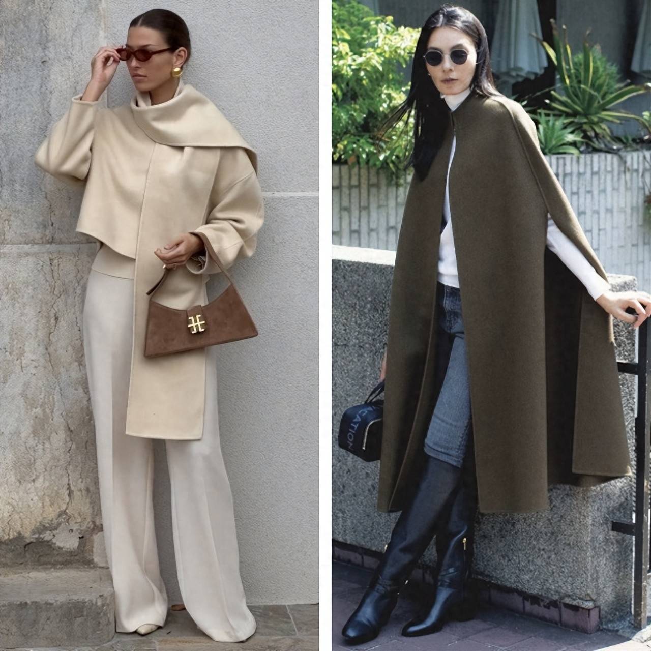 这个冬天，50+姐姐穿“披肩大衣”绝了，优雅又有范(图1)