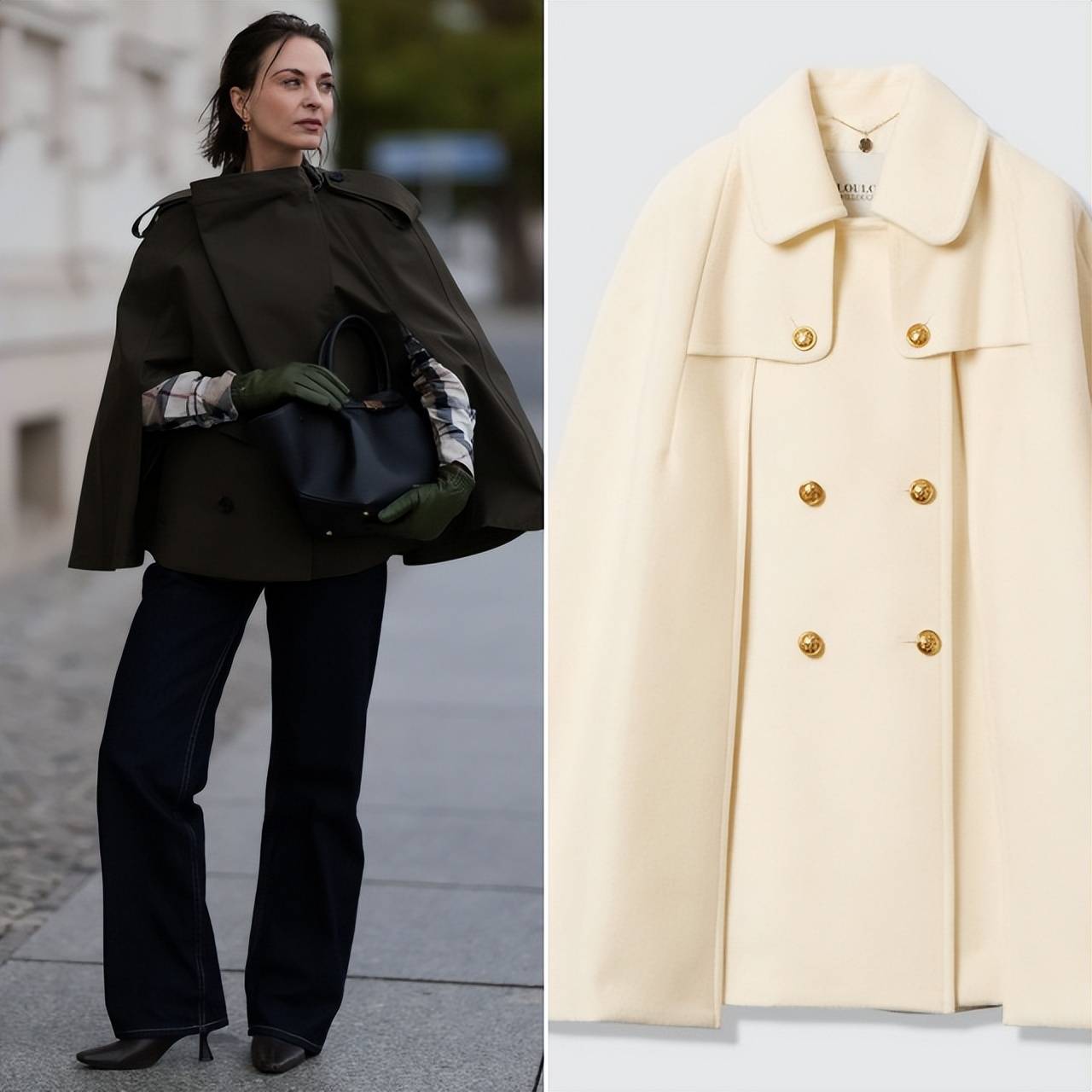 这个冬天，50+姐姐穿“披肩大衣”绝了，优雅又有范(图6)