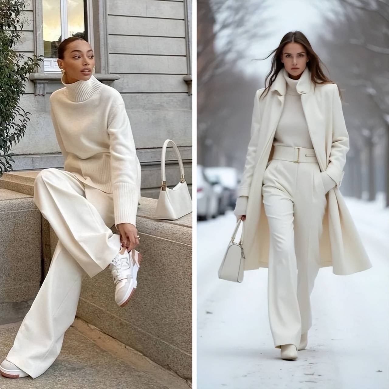 白色何以成为冬日高级色？简约搭配气场全开，尽显自信高级风 (图2)