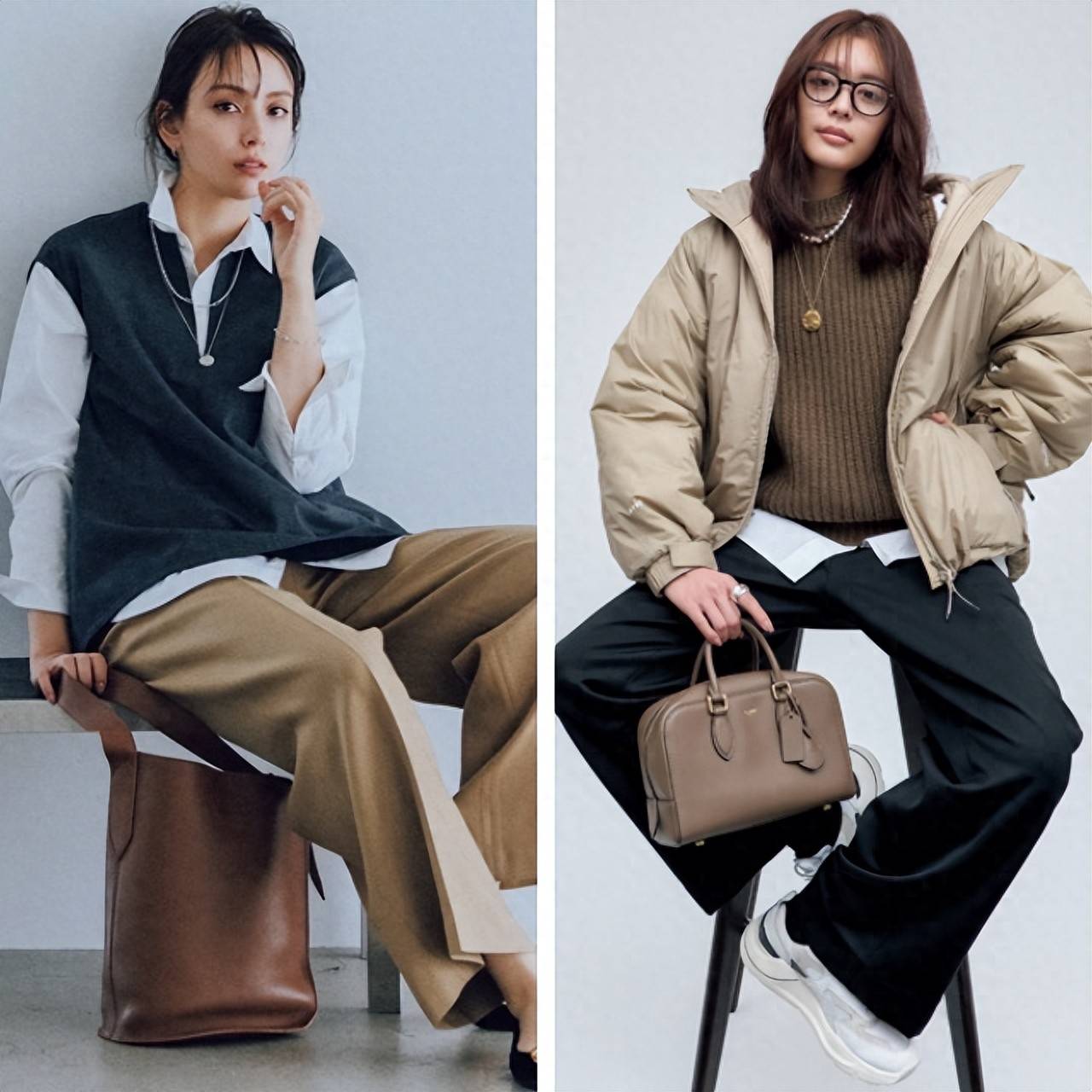 秋冬“衬衫+针织衫”，简约自带文艺还时髦，轻松穿出知性范(图1)