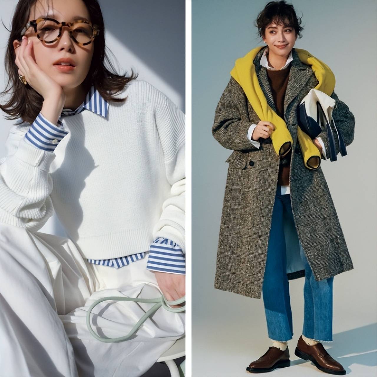 秋冬“衬衫+针织衫”，简约自带文艺还时髦，轻松穿出知性范(图5)