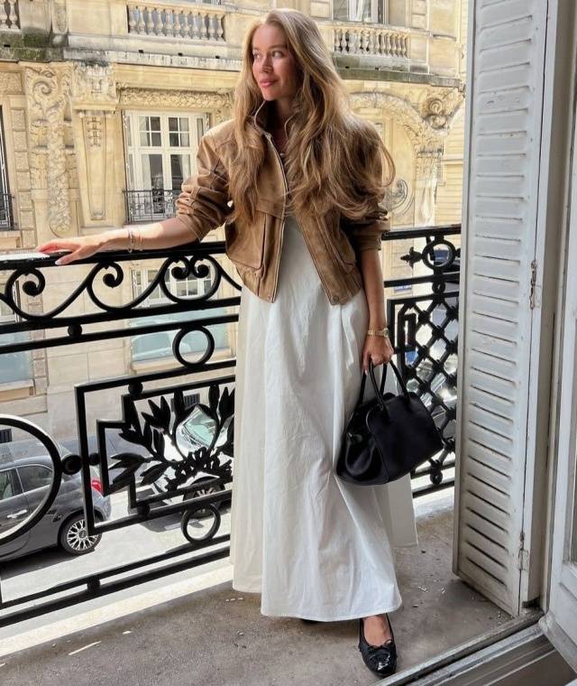 新潮“皮夹克+半裙”，今冬最火炸街组合，美得超有范儿 (图8)