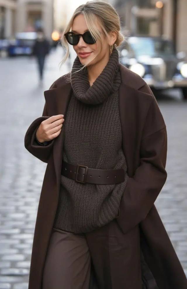 穿对流行的巧克力色，引爆优雅气场！这三招搭配术告别单调 (图8)