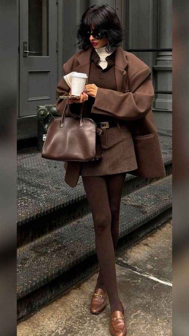 穿对流行的巧克力色，引爆优雅气场！这三招搭配术告别单调 (图11)
