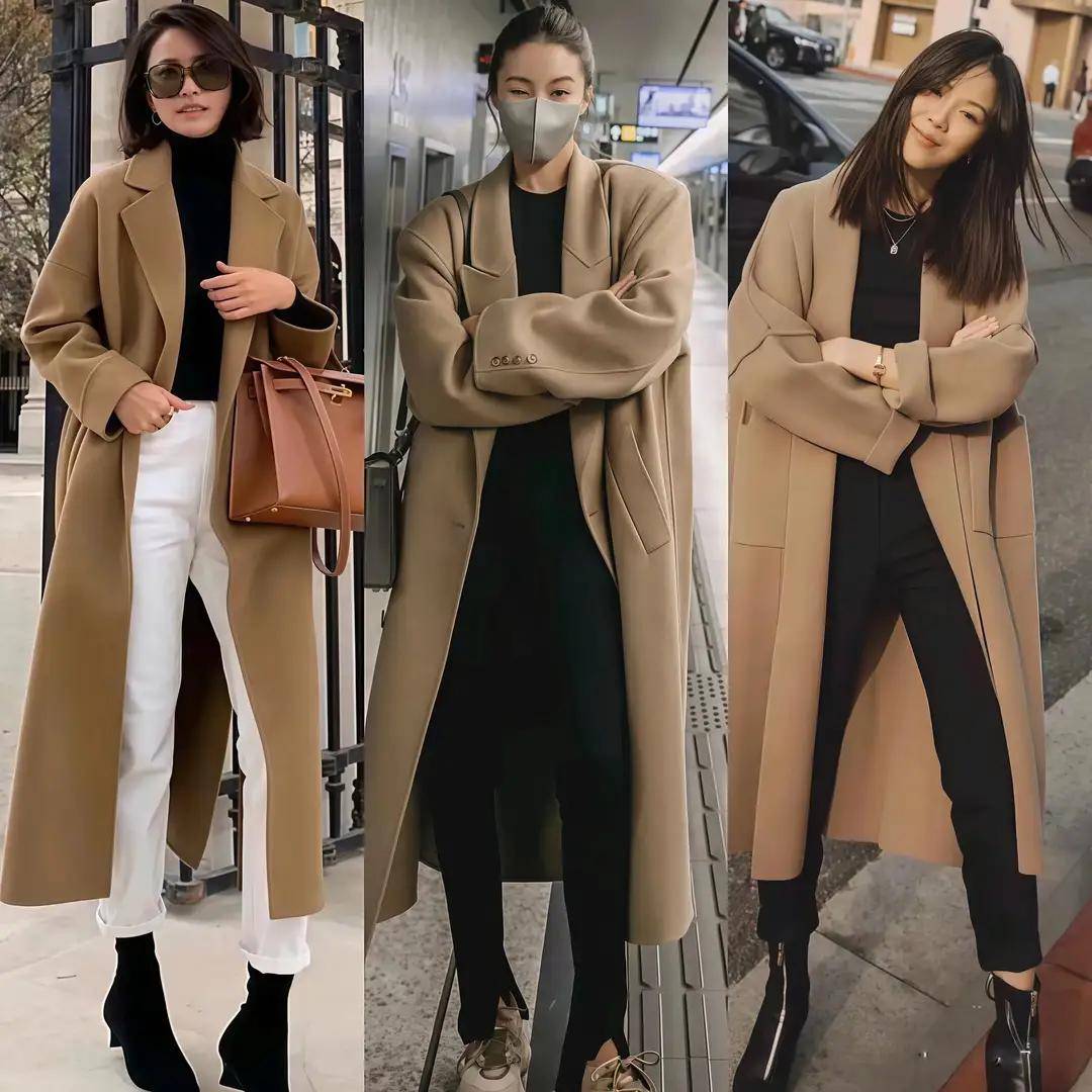 看了宋佳的大衣穿搭，我悟了：大衣不配打底裤，鞋穿低跟，更优雅 (图17)