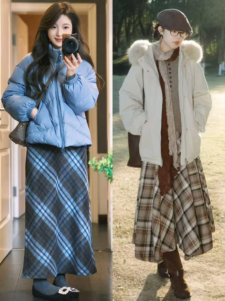 “羽绒服”新穿法火了，搭配裙子、直筒裤，既保暖又洋气，超好看 (图5)