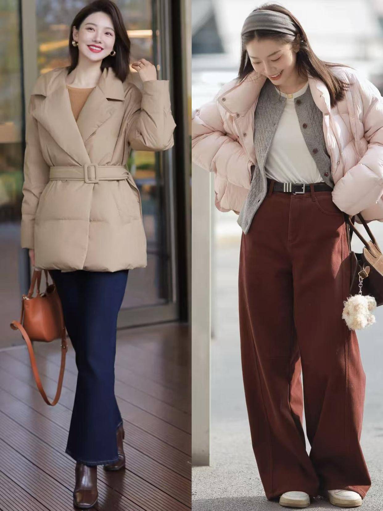 “羽绒服”新穿法火了，搭配裙子、直筒裤，既保暖又洋气，超好看 (图15)