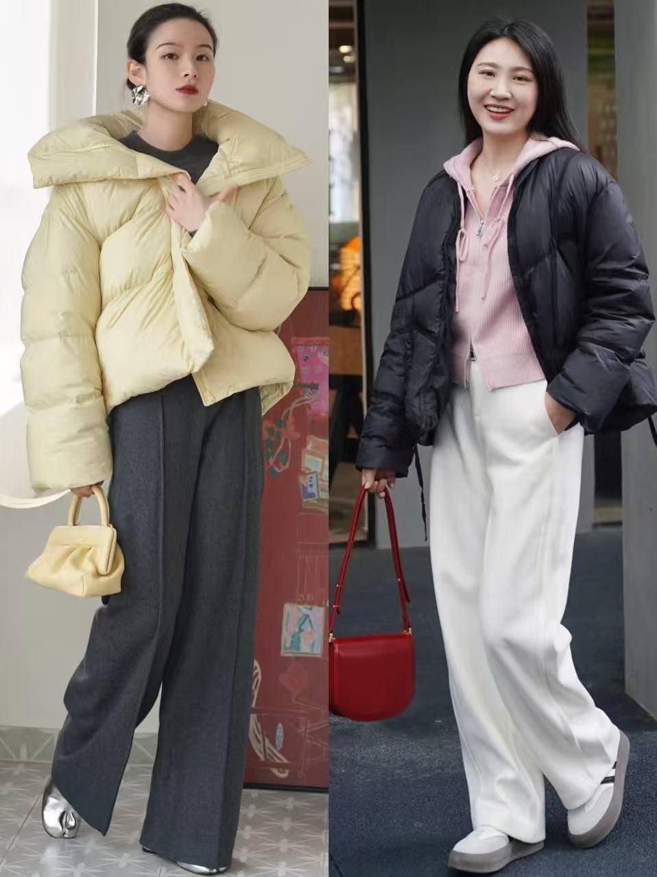 今冬“阔腿裤”新穿法火了，搭配短外套显高显瘦，这么穿才更时髦 (图6)