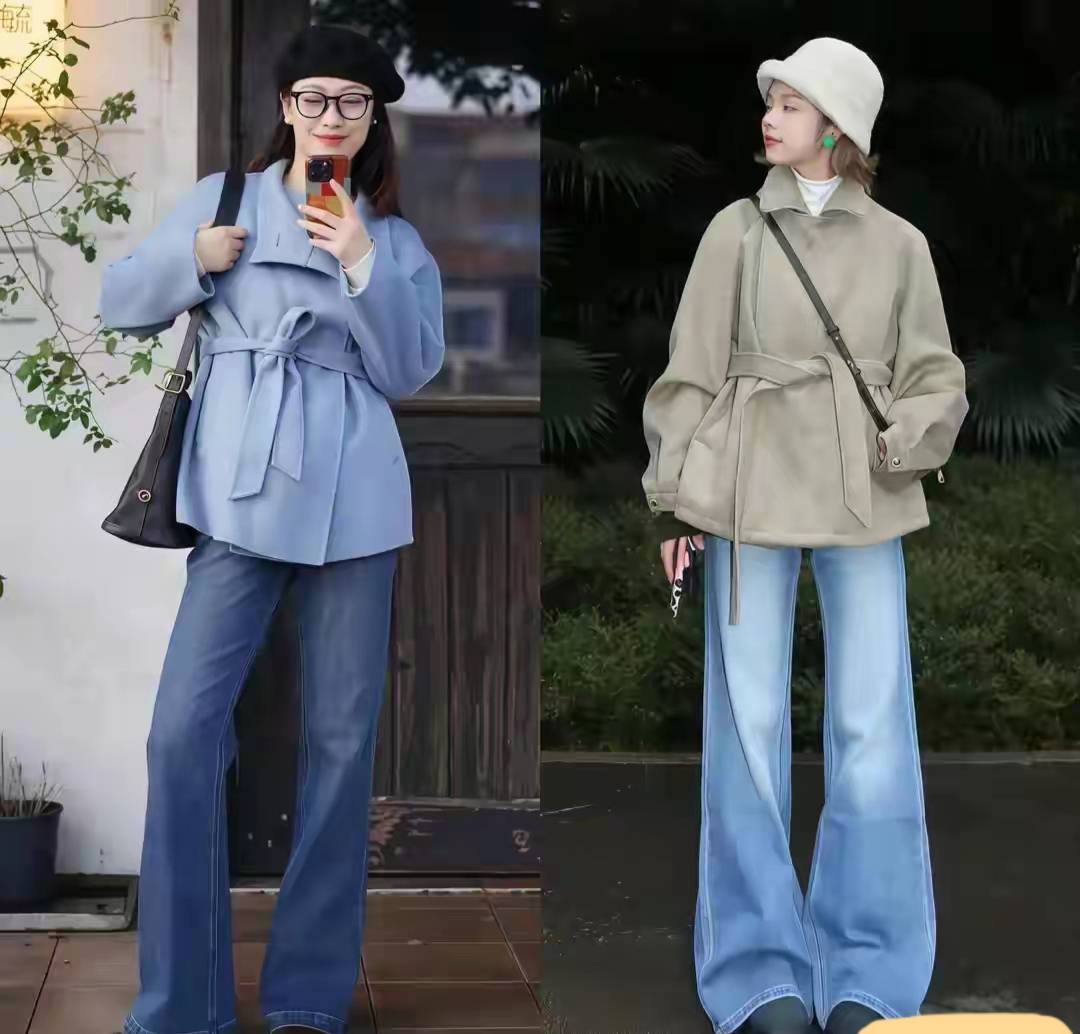 今冬“阔腿裤”新穿法火了，搭配短外套显高显瘦，这么穿才更时髦 (图12)