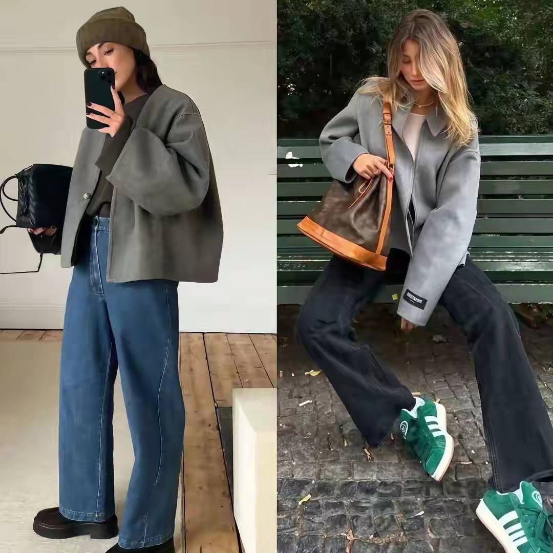 今冬“阔腿裤”新穿法火了，搭配短外套显高显瘦，这么穿才更时髦 (图18)