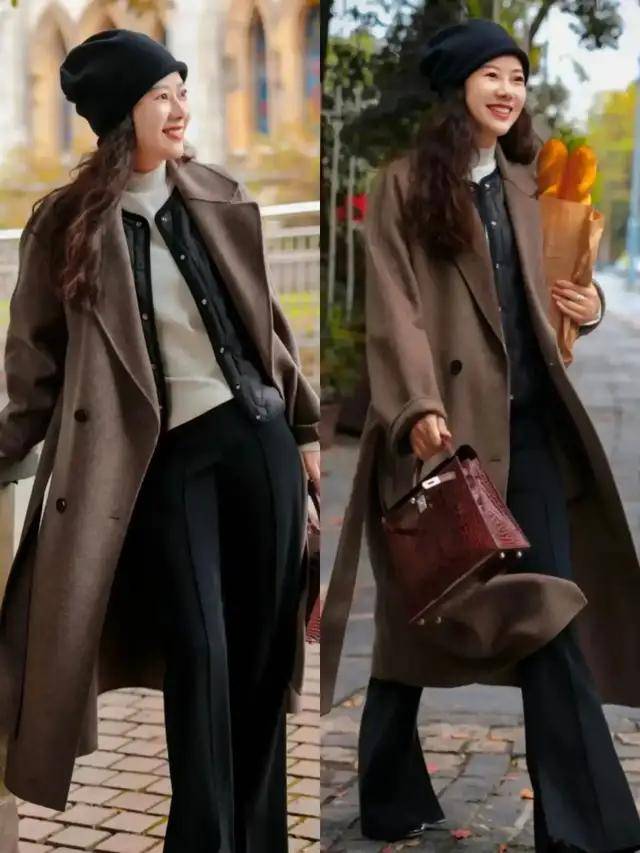 今年流行“大衣三明治穿法”，这么搭时髦好看，适合普通人抄作业(图19)