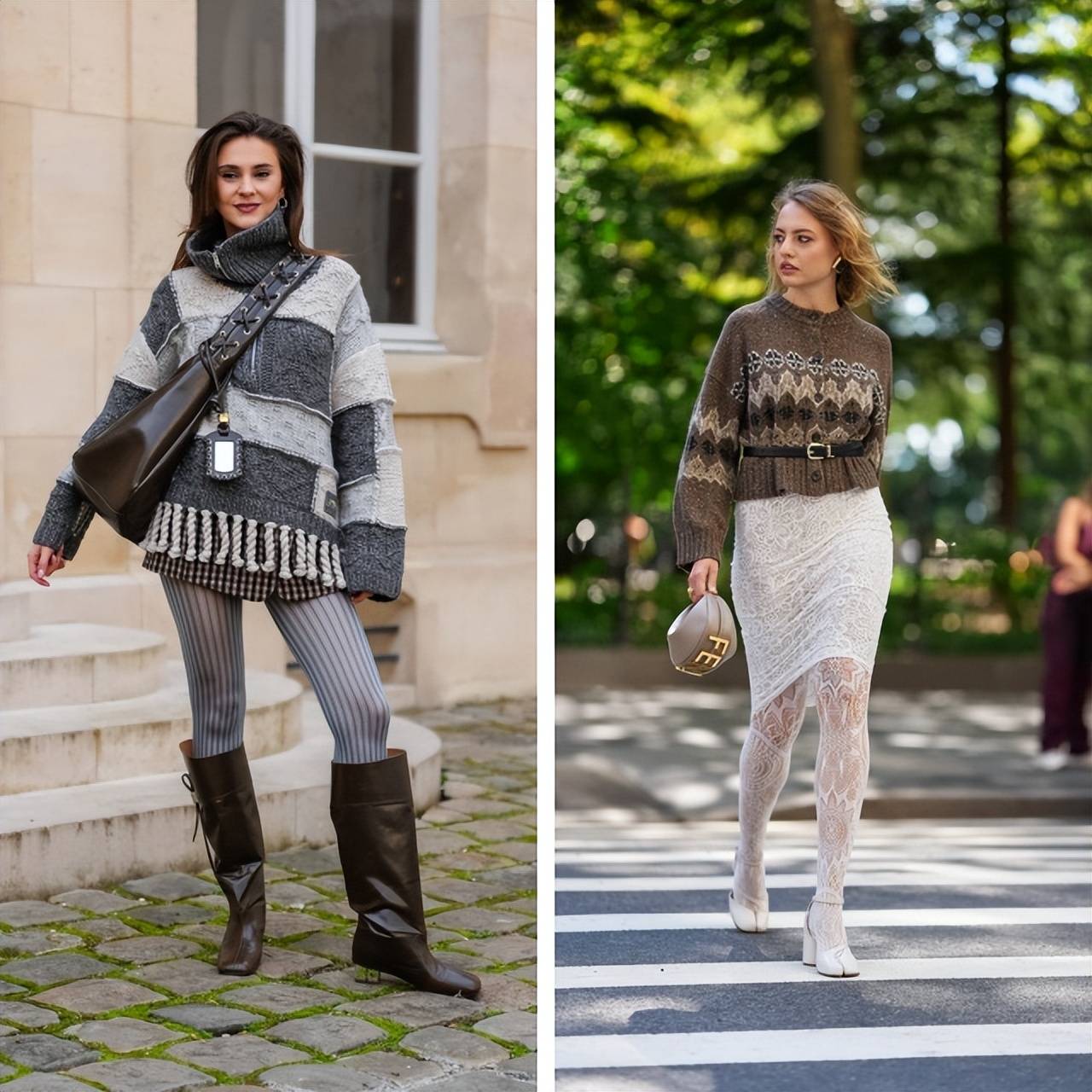 告别“光腿杀”，今冬流行穿黑袜与彩袜，轻松时髦圈粉无数 (图12)