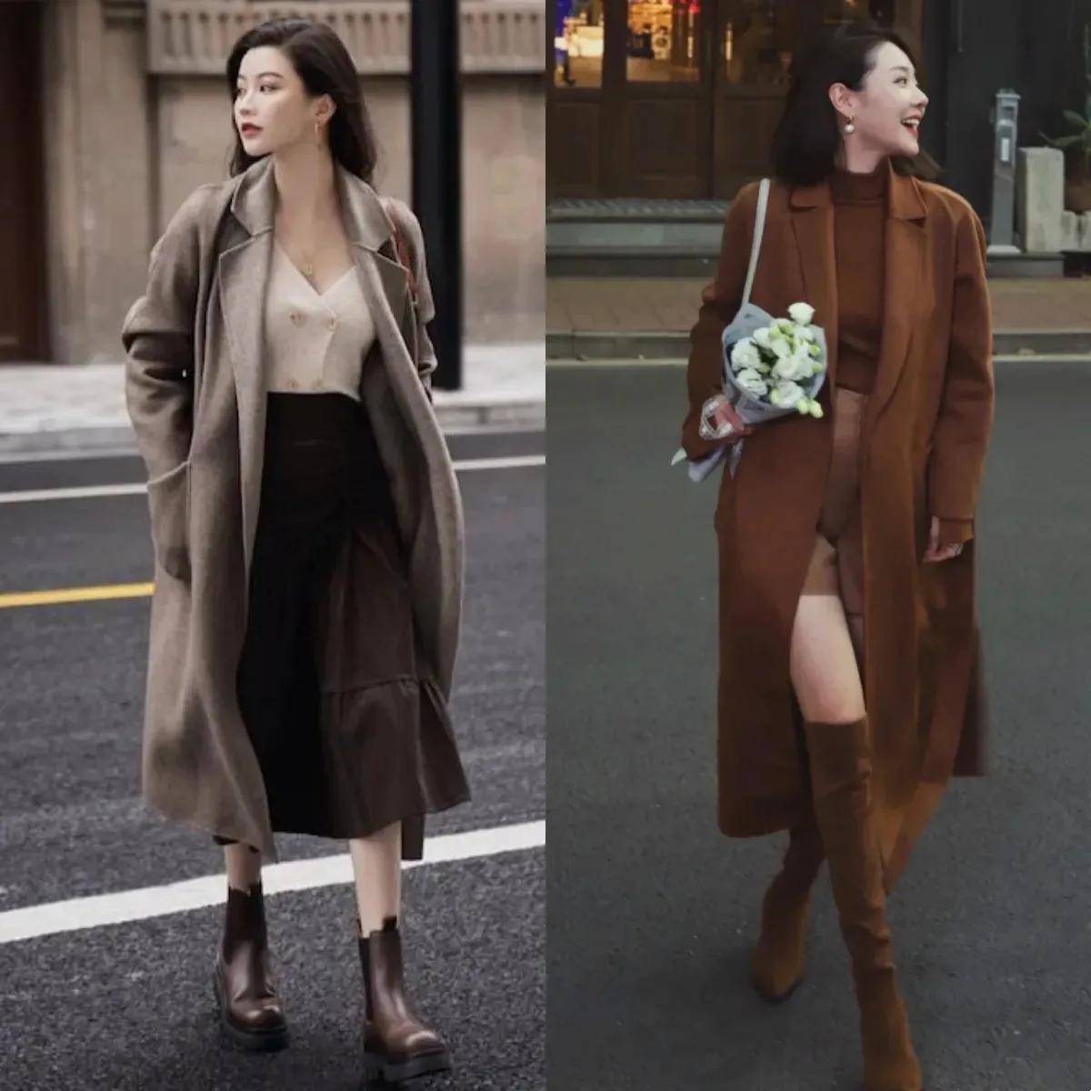 这才是“大衣”最聪明的穿法，搭裙子、长裤超洋气！谁见都夸好看 (图2)