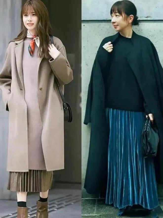这才是“大衣”最聪明的穿法，搭裙子、长裤超洋气！谁见都夸好看 (图6)