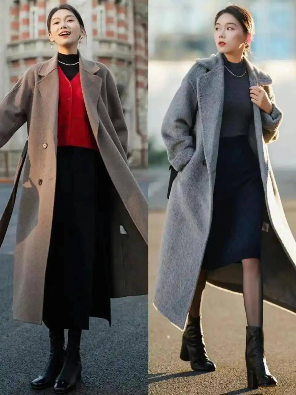 今冬这种新穿法很火：裙过膝、鞋带跟、色要简，遮肉又优雅得体 (图19)