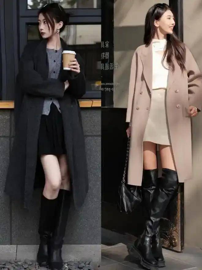 今年冬季最保暖时髦的穿法：大衣+裙子与长裤，太提升气质了！ (图5)