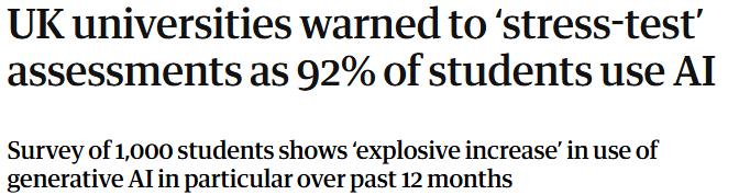 92%英国大学生在用 AI，高校开始重审所有作业形式 (图1)