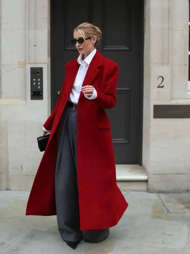 今冬“大衣＋阔腿裤”最火！这么穿美爆了，高级又好看 (图10)